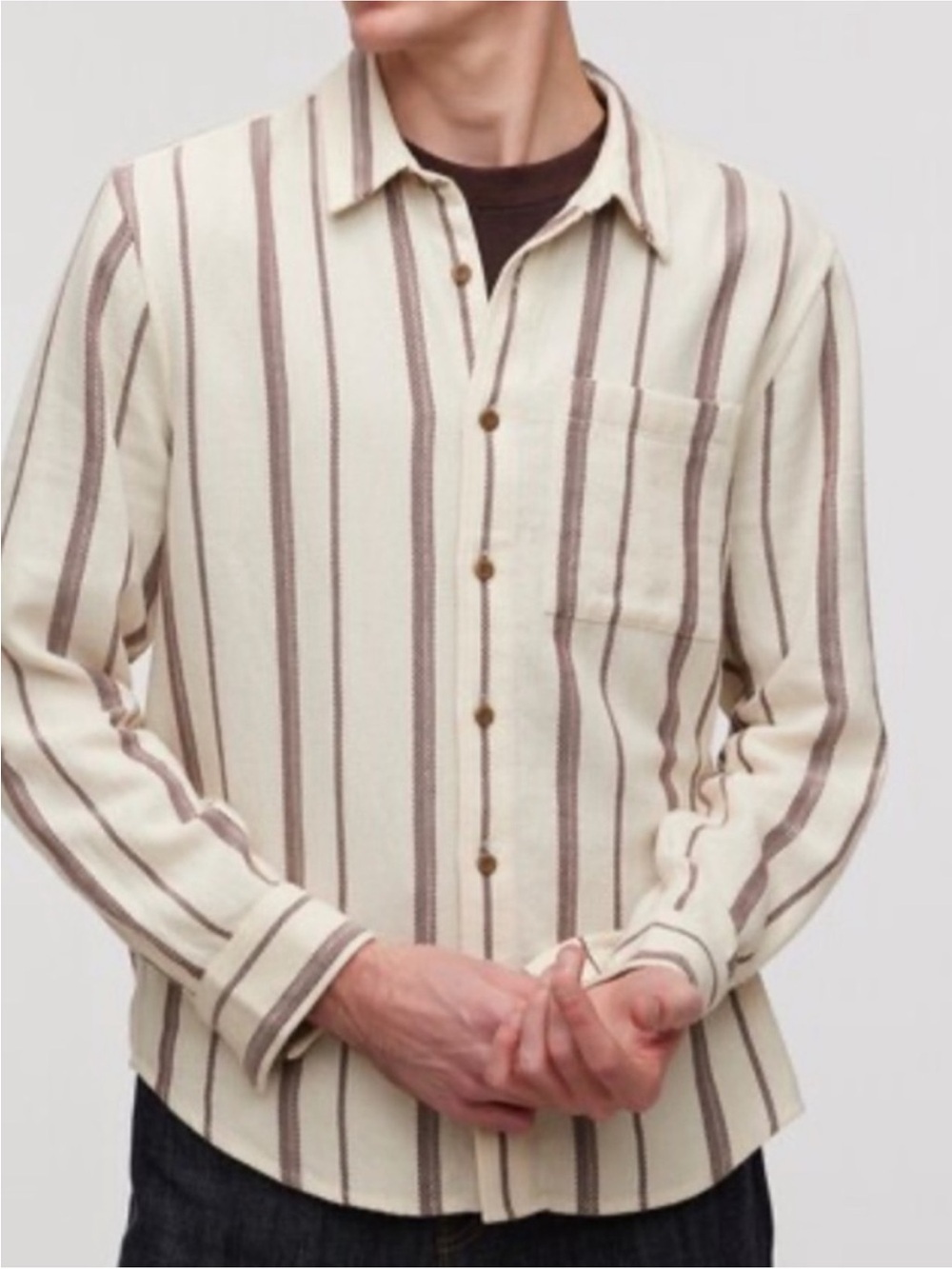 Madewell Men’s Easy Fit Textured Dobby Stripe Shirt